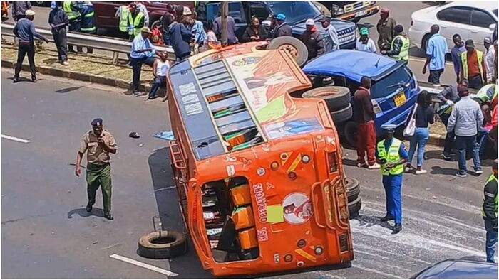 "Several Injured as PSV Bus Overturns on Thika Superhighway"